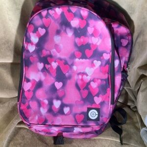 Pink Heart Print Backpack with Target Logo